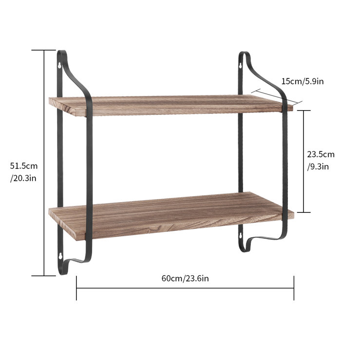 Steelside™ Alaina 2 Piece Pine Floating Shelf with Live Edge & Reviews Wayfair